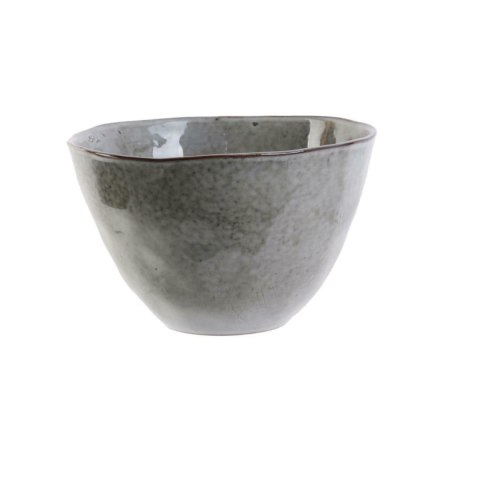 Głęboka ceramiczna miska kuchenna Midori III o podwyższonych brzegi w odcieniu oliwki na białym tle.