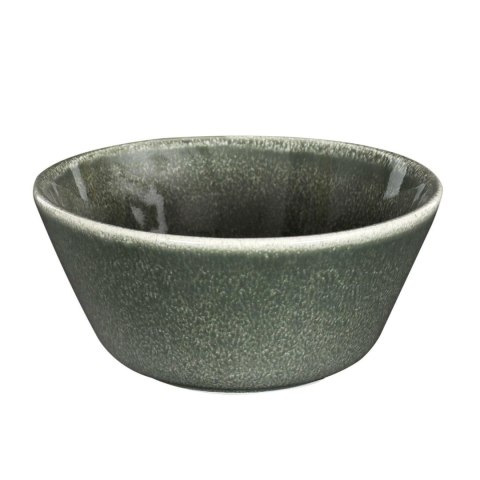 Okrągła ceramiczna miska Kuroi mori II w odcieniu szarej zieleni zaprezentowana na białym tle.