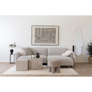 Tkaninowa pufa na nóżkach japandi Kuwazome - 43x43 cm