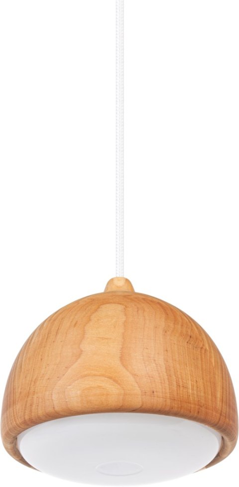 lampa wisząca drewniana olchowa Donguri I z zaokrąglonym kloszem