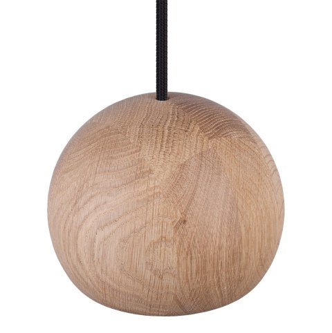 lampa wisząca Tama II z dębowym kloszem w formie kuli