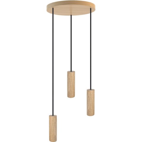 lampa wisząca drewniana Take zestaw trzech punktów świetlnych japandi