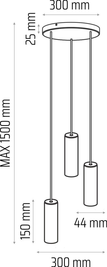 lampa wisząca Take wymiary wysokość średnica schemat techniczny