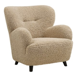 Tapicerowany fotel boucle japandi Kuriku - 86x84 cm