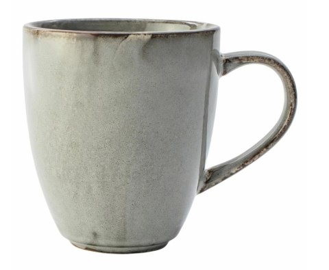 Szary porcelanowy kubek Guren II o pojemności 380 ml z dużym wygodnym uchem na białym tle.