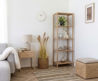 Zegar ścienny betonowy owalny Yukigeshiki 33 cm – biały