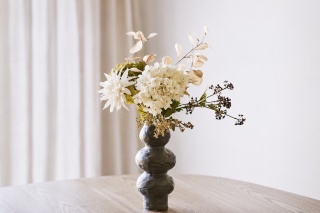 Ceramiczny wazon strukturalny japandi Tsuchi - 33 cm