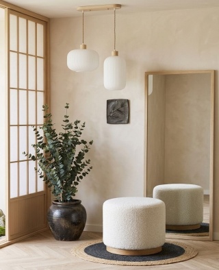 Drewniane lustro ścienne japandi 110x45 cm Mori Noe I