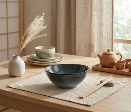 Ceramiczna misa kuchenna japandi Kaigun IV granatowa
