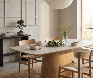 Ceramiczny stół prostokątny japandi Doha