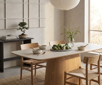 Ceramiczny stół prostokątny japandi Doha