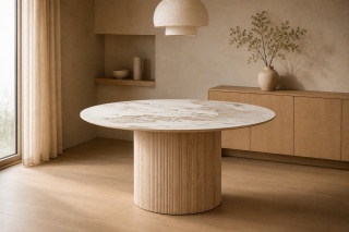 Ceramiczny stół jadalniany japandi 140 cm Seramikkusu