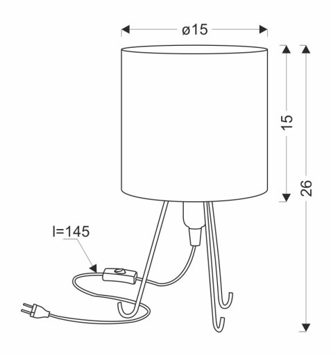 lampa stołowa take kage teburu rysunek techniczny wymiary