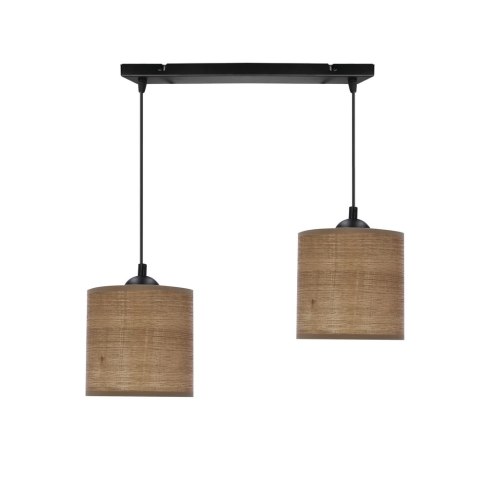 Lampa wisząca rattanowa japandi orzechowa Kurumi II