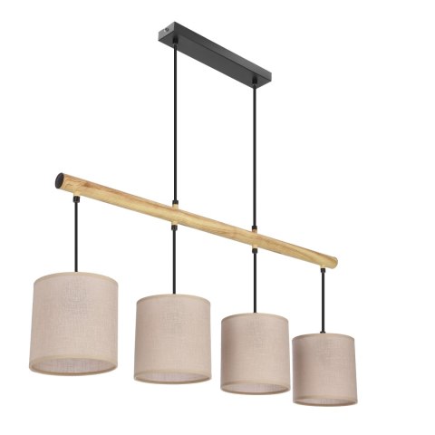 lampa wisząca 4 punktowa beżowa Rei Yon na czarnej listwie