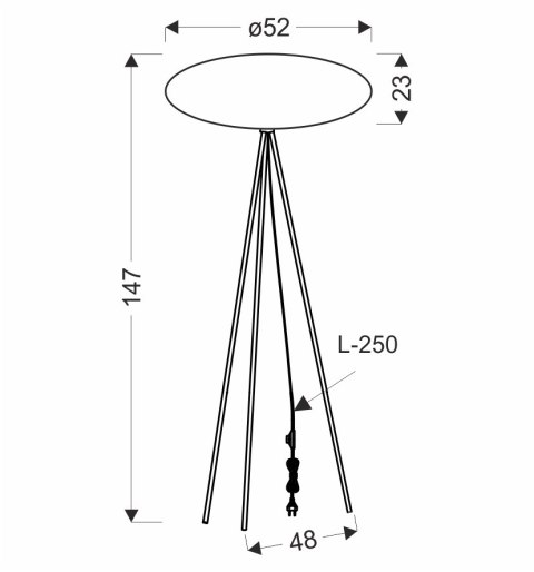 lampa podłogowa hanae kinari rysunek techniczny wymiary
