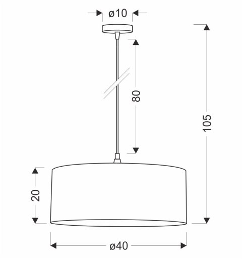 Lampa wisząca Maika Kinari – wymiary techniczne 40 cm
