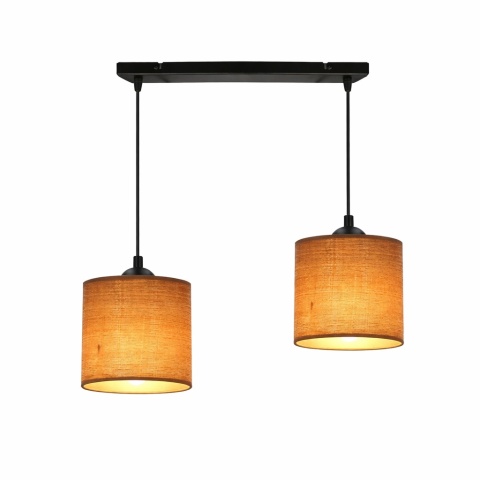 Lampa wisząca rattanowa japandi orzechowa Kurumi II