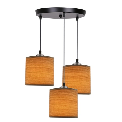 Lampa wisząca rattanowa Kurumi III – trzy abażury i ciepłe światło