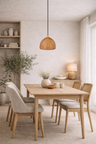 Lampa wisząca drewniana olchowa japandi Donguri II