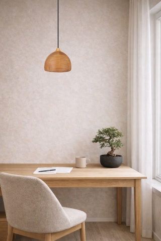 Lampa wisząca drewniana olchowa japandi Donguri II
