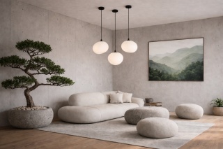 Lampa wisząca biała mleczna japandi Nagare 30 cm