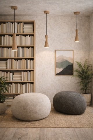 Lampa wisząca dębowa japandi Shizuku