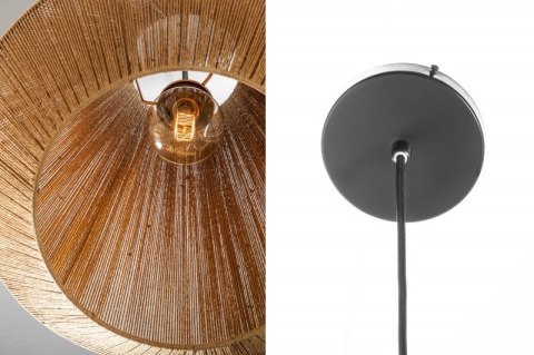 Lampa wisząca Asa – wnętrze klosza i czarna podsufitka