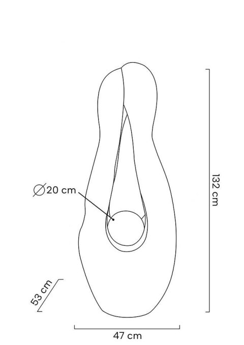 lampa podłogowa japandi shiroha rysunek techniczny wymiary