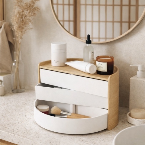 Obrotowy organizer 360 Kurai Kinari w aranżacji japandi