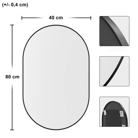 minimalistyczne lustro owalne enkei kuro